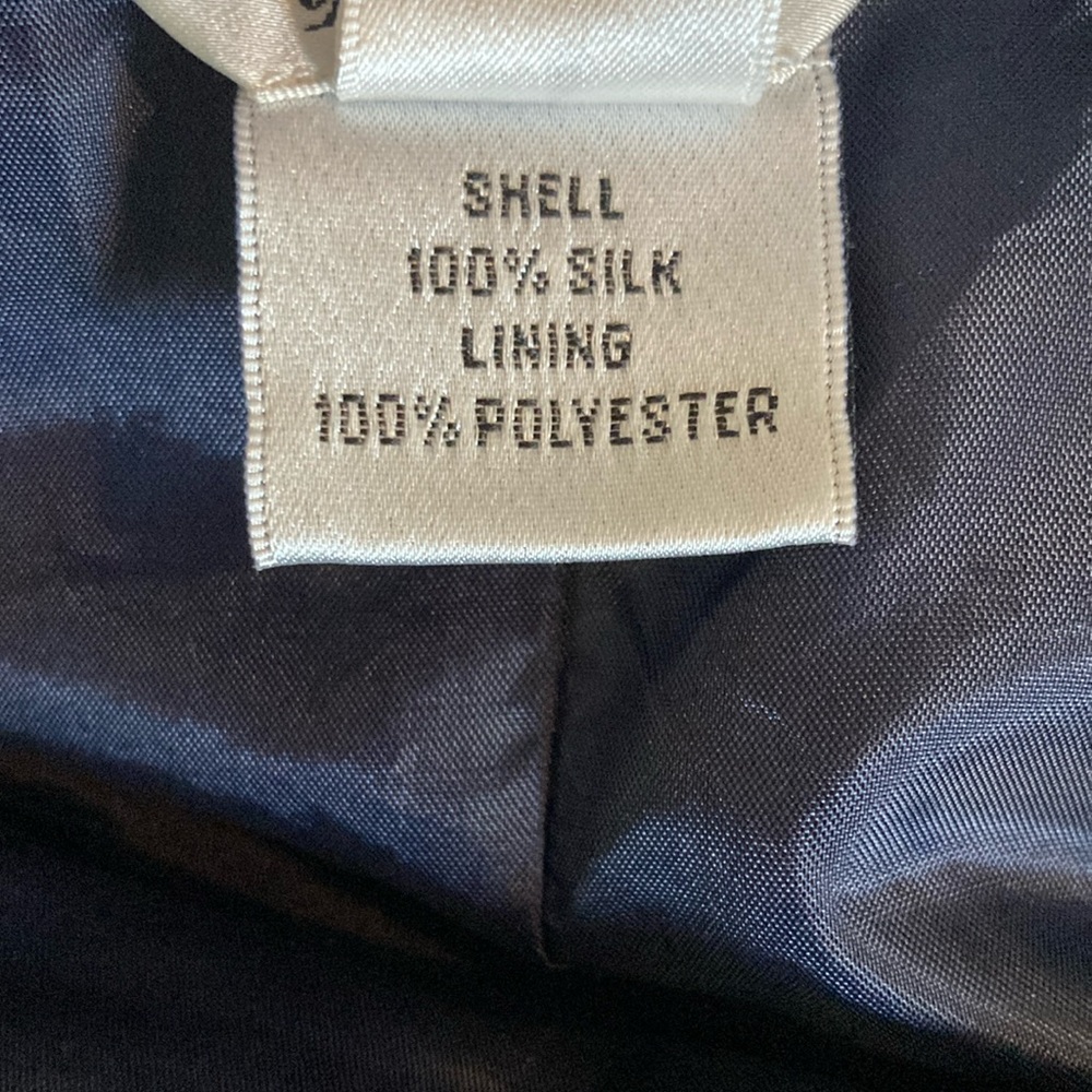 Talbots 14 Blue Res White A-Line Silk Skirt - Picture 11 of 11